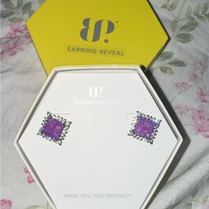BP Purple Square Stud Earrings